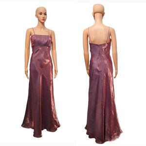 Faviana New York Y2K Iridescent Pink Formal Evening Maxi Gown Sz 5/6